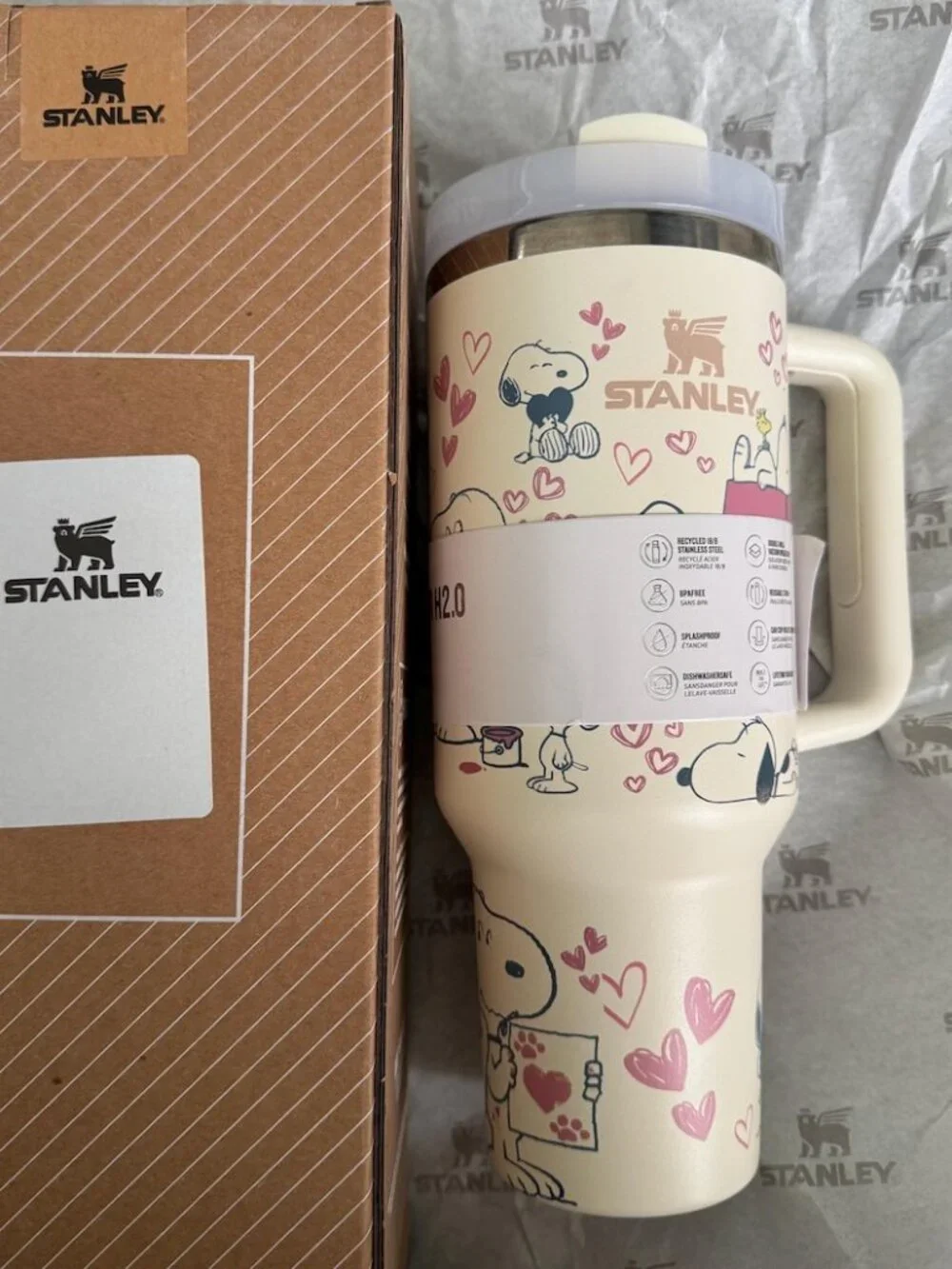 Snoopy Cute Stanley 40oz Tumbler Cup - Picture 1 of 6